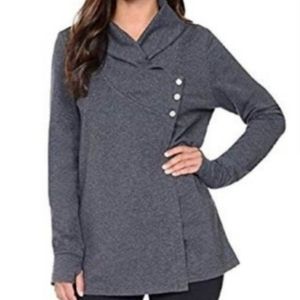 Danskin French Terry Asymmetrical Yoga Wrap Top